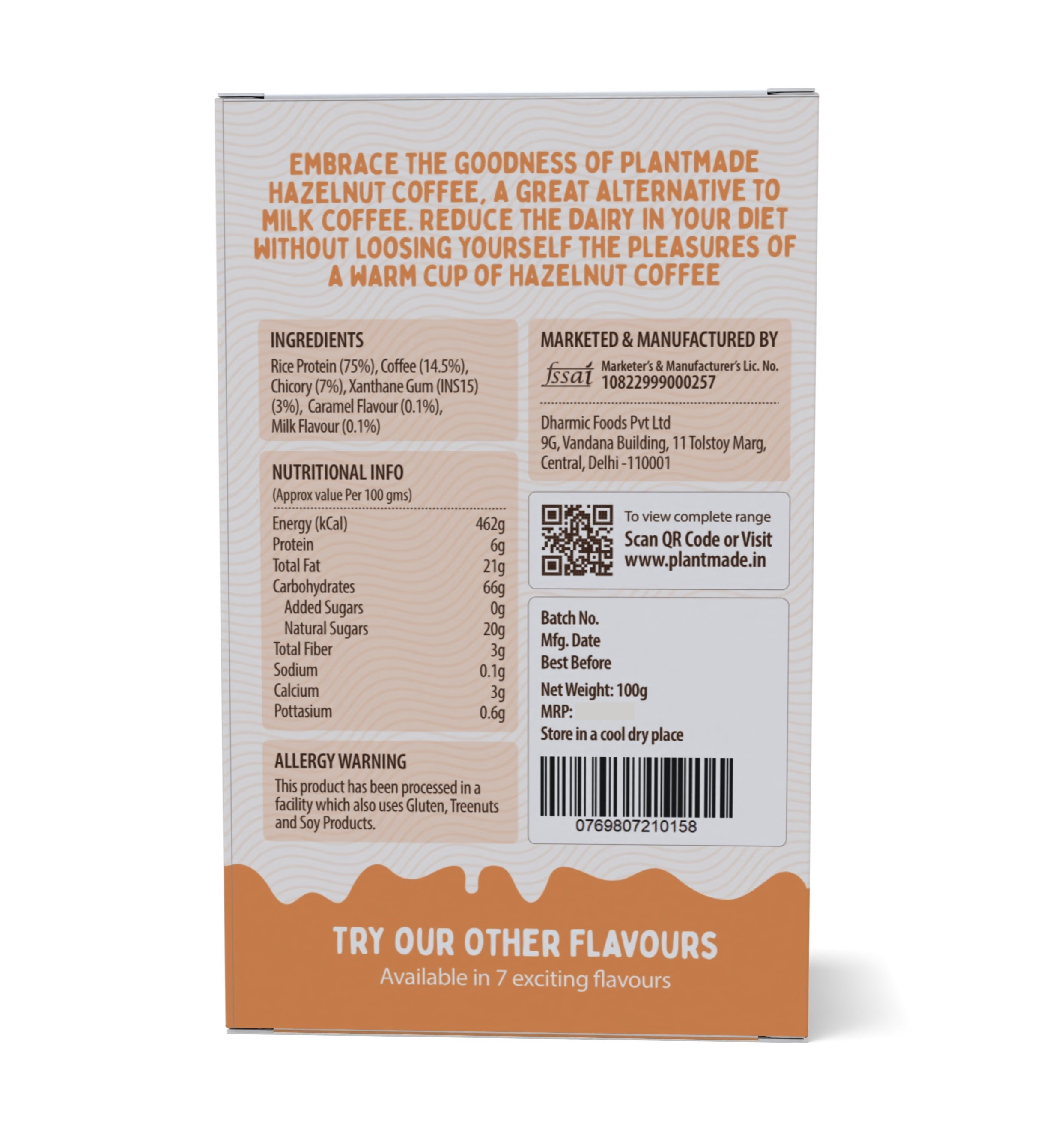 Plantmade Hazelnut Instant Coffee Powder 500 grams