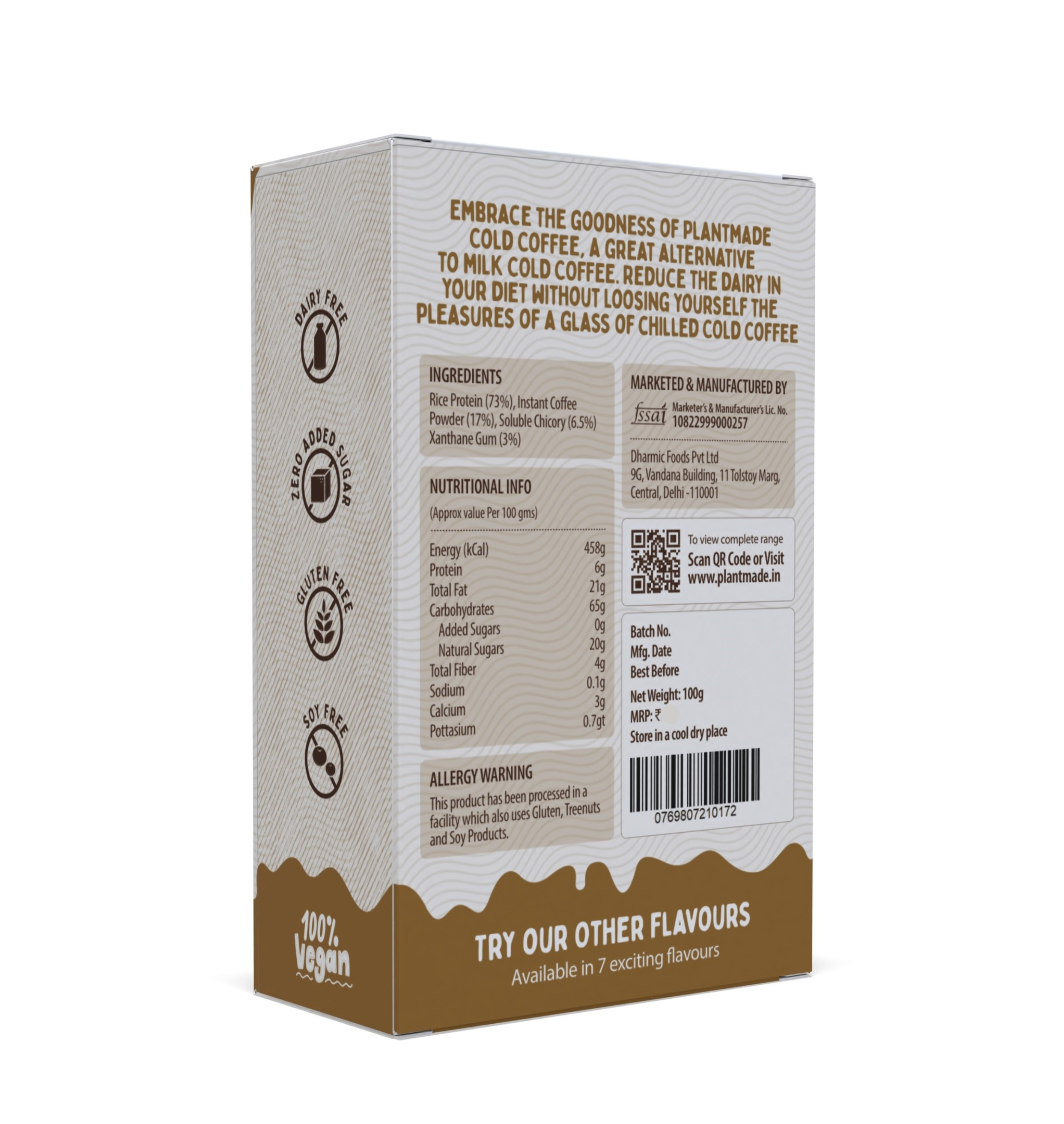 Plantmade Instant Cold Coffee Powder 500Gm