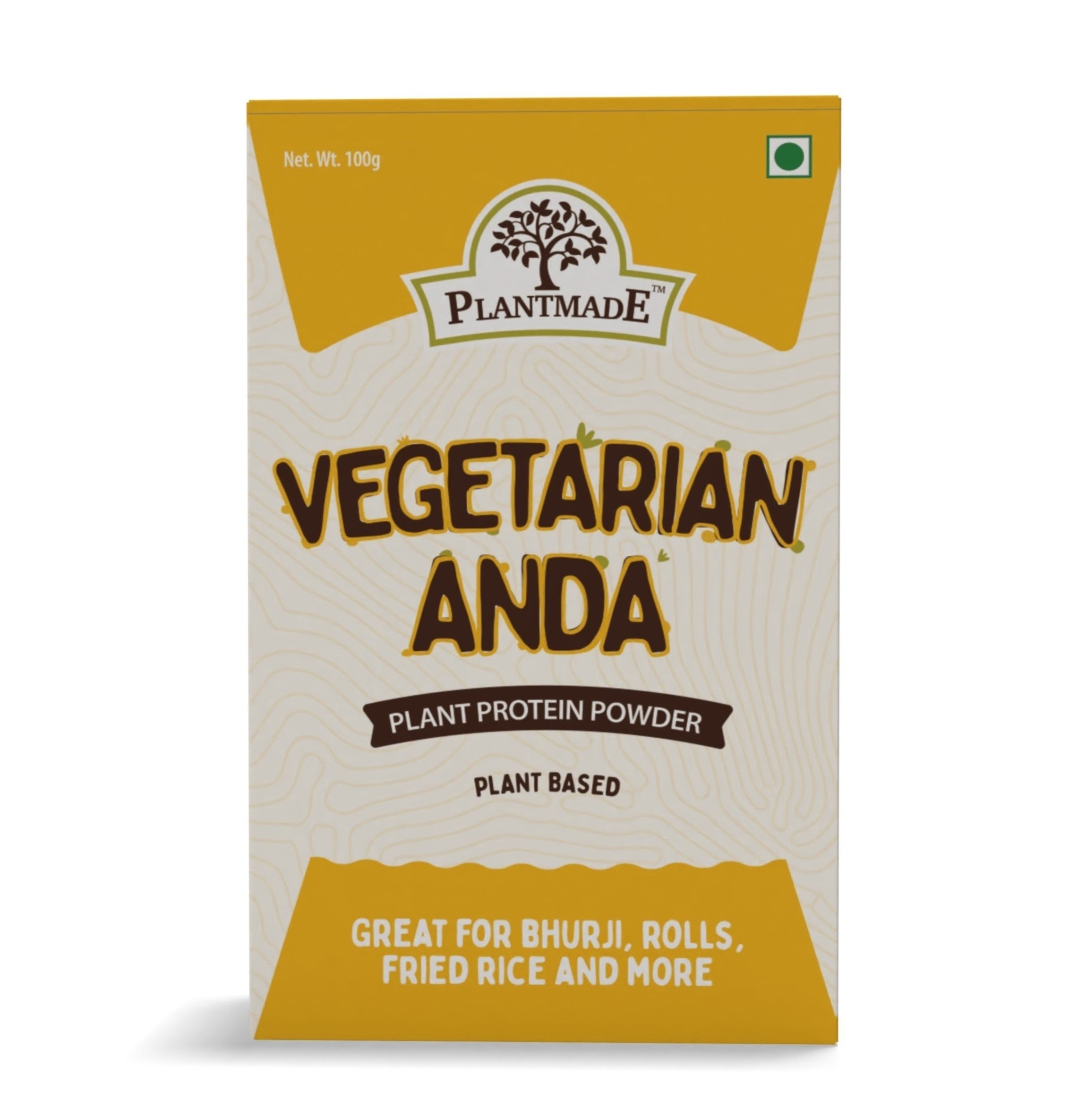 Plantmade Vegetarian Anda Plant Protein Powder: Ideal for Bhurji, Rolls, Fried Rice, and more. High protein, zero cholesterol, gluten-free, low fat, 100% vegan. (Pack of 10 )