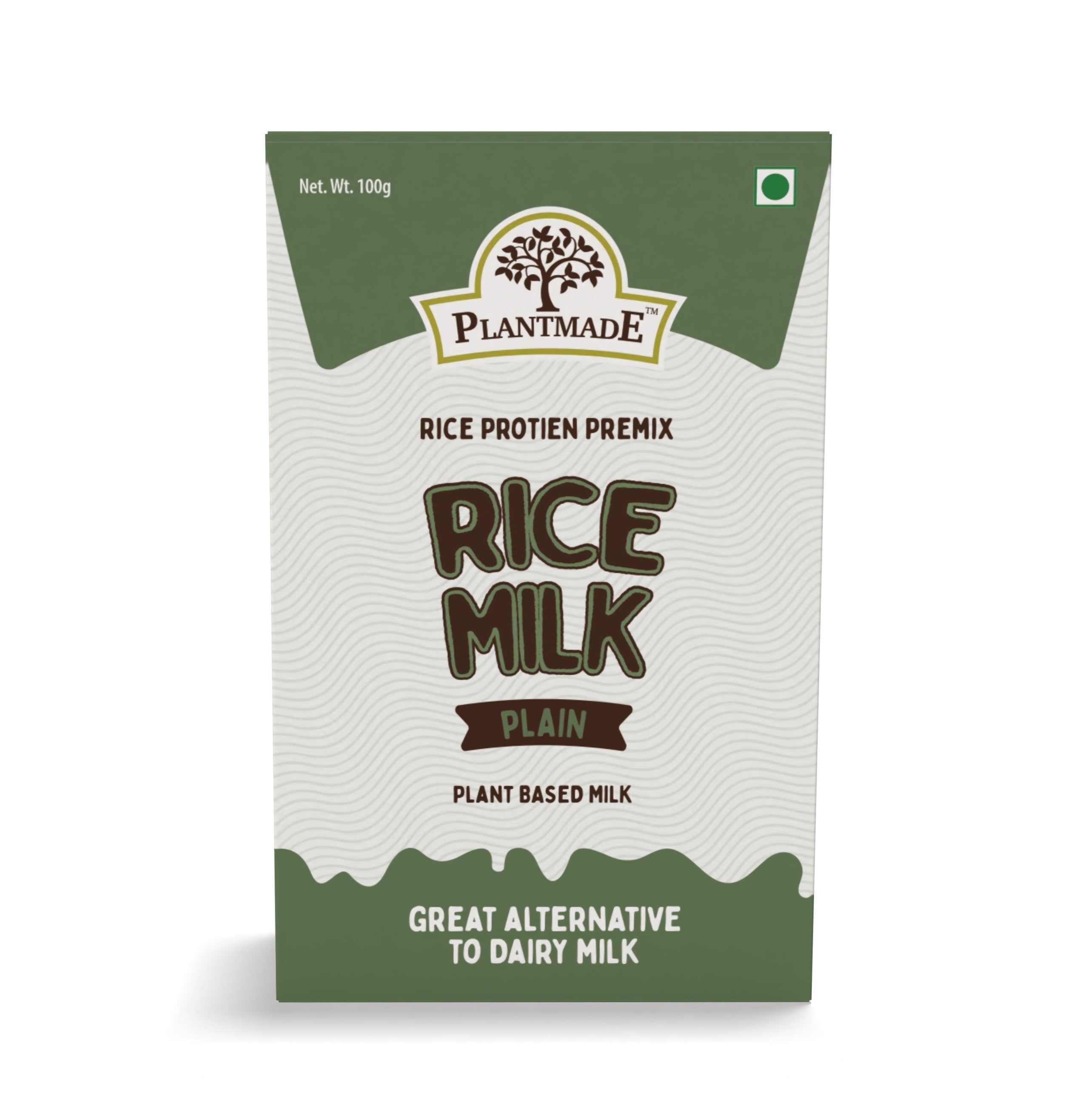 Plantmade Rice Milk Plain Rice Protein Premix Plant-Based Milk a Great Alternative To Dairy Milk Dairy Free, Zero Added Sugar, Gluten-Free, Soy-Free 100% Vegan (Pack of 10 Box Each Box 100g)